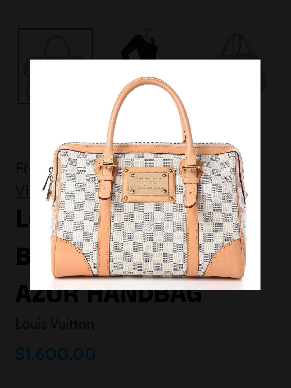 Louis Vuitton Berkeley Damier Azur Canvas Satchel